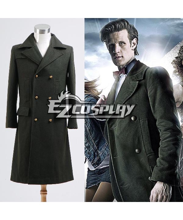 ITL Manufacturing Doctor Who Dr. Dark Green Long Wool Trench Coat