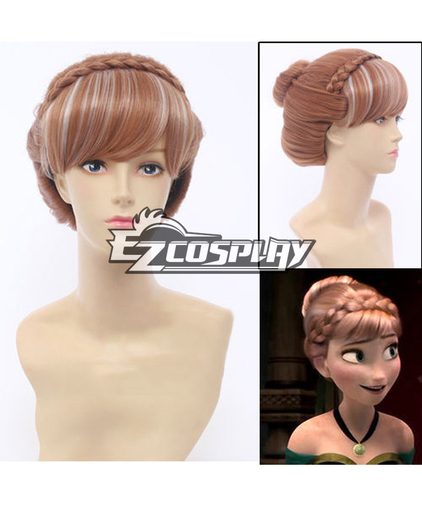 ITL Manufacturing Movie Frozen Anna Coronation Custom Wig Cosplay Costume Snow Queen Anime Brown Hair