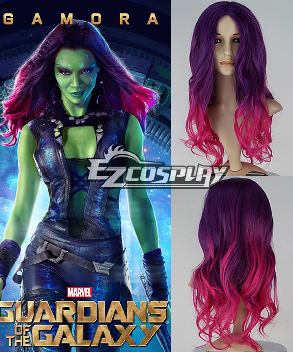 ITL Manufacturing New Movie Guardians of the Galaxy Gamora Long Wavy Gradient Purple & Pink Cosplay Wig