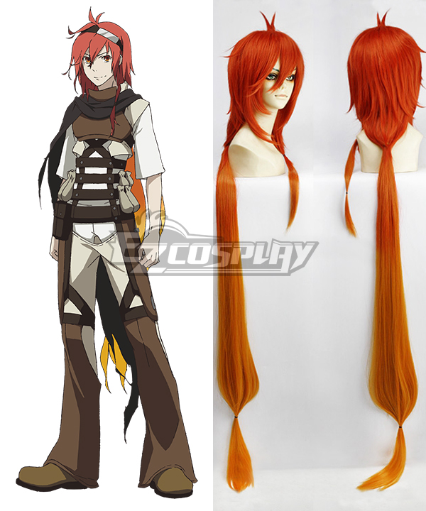 ITL Manufacturing Rokka Braves of the Six Flowers Rokka no Yusha Adlet Myer Adoretto Maiya Orange red Cosplay Wig