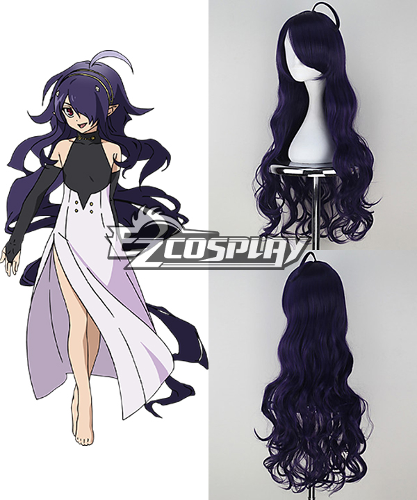 ITL Manufacturing Seraph of the End Asuramaru Long Curly Dark Purple Color Cosplay Wig