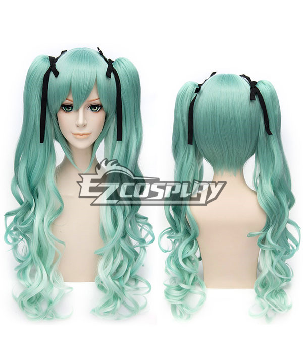 ITL Manufacturing Vocaloid Snow Miku Short Mixed Green Cosplay Wig