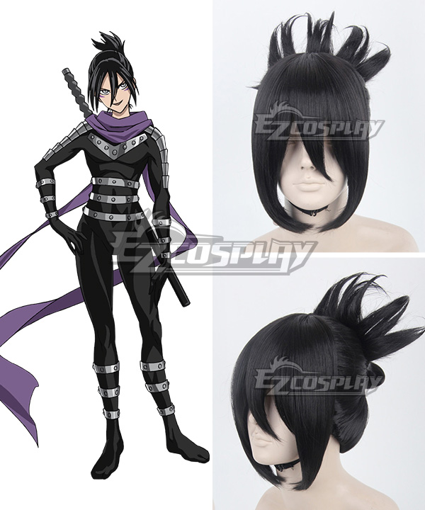 ITL Manufacturing One Punch Man Speed of Sound Sonic Onsoku no Sonikku Black Cosplay Wig