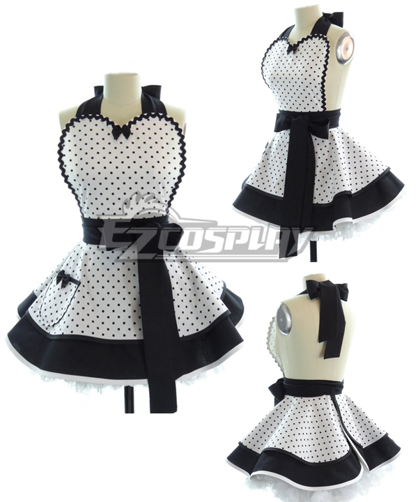 ITL Manufacturing Polka Dot Pin up Dalmation Rockabilly Lolita Haute Dotty Sexy Womans Retro Household Apron Cosplay