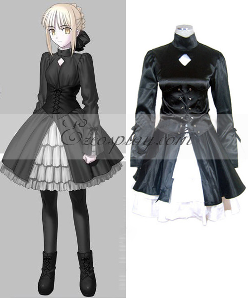 ITL Manufacturing Fate Saty Night Saber Black Dress Cosplay Costume-Size Small