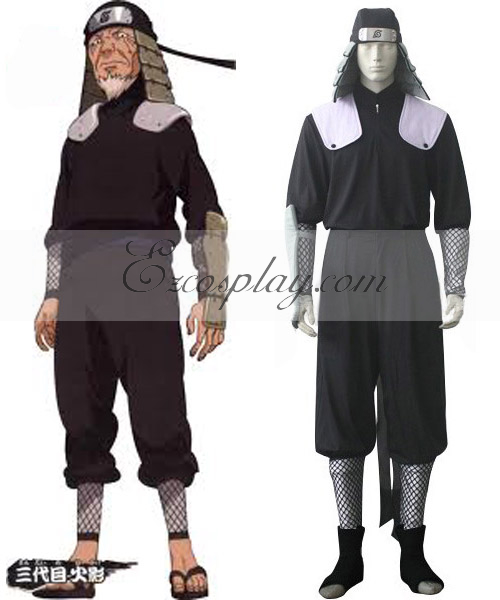 ITL Manufacturing Naruto 3rd Hokage Hiruzen Sarutobi Battle Cosplay Costume