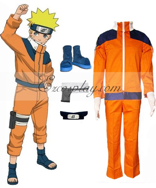 ITL Manufacturing Naruto Uzumaki Naruto 1st Cosplay Costume Set