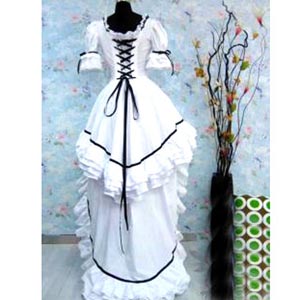 ITL Manufacturing Classic White Lolita Cosplay Costume ELT0005