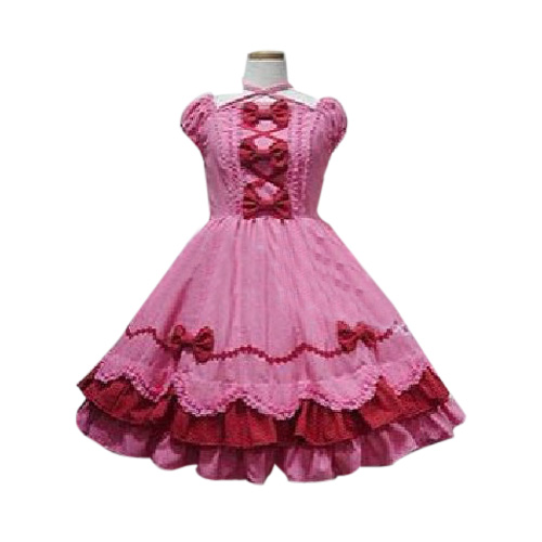 ITL Manufacturing Peach Bow Princess Dress Lolita Cosplay Costume ELT0025