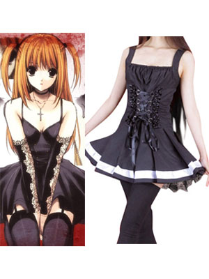 ITL Manufacturing Death Note Amane Misa balck dress Cosplay Costume