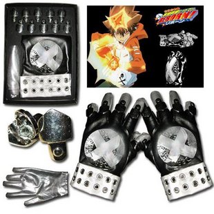 ITL Manufacturing Katekyo Hitman Reborn Kokuyo Gang Cosplay Silver PU Metal Gloves