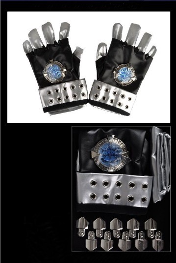 ITL Manufacturing Katekyo Hitman Reborn Kokuyo Gang Cosplay Blue PU Metal Gloves
