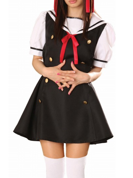ITL Manufacturing Black Dress Short Sleeves Sailorl Uniform Cosplay Costume
