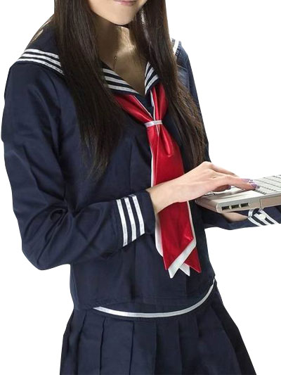 ITL Manufacturing Blue Long Sleeves School Sailor Uniform Cosplay Costume