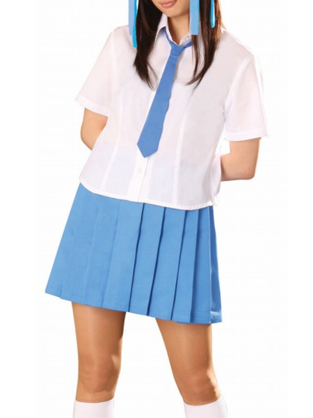 ITL Manufacturing Blue Tie Blue Short Sleeves School Uniform Cosplay Costume