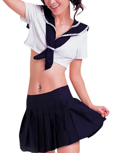 ITL Manufacturing High waisted Short Sleeves School Uniform Cosplay Costume