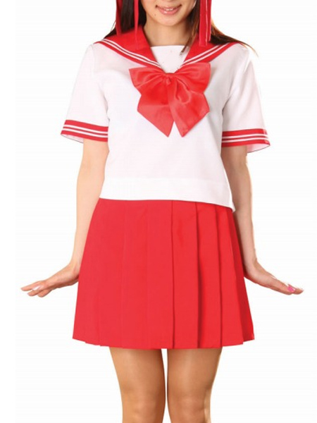 ITL Manufacturing Red Skirt Short Sleeves Sailor Uniform Cosplay Costume