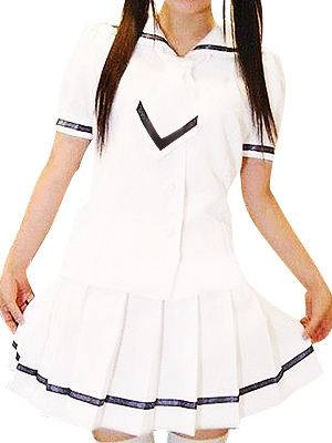 ITL Manufacturing Short Sleeves White Skirt Cute School Uniform Cosplay Costume