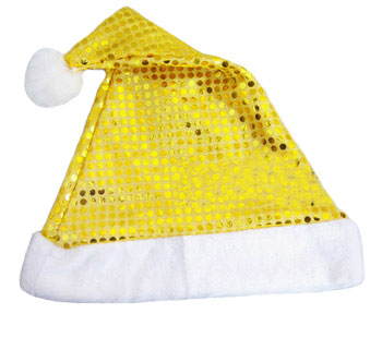 ITL Manufacturing Yellow Paillette Christmas Hat