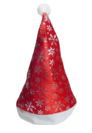 ITL Manufacturing Red Christmas Hat with Sliver Stars
