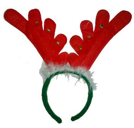 ITL Manufacturing Red Christmas Reindeer Antler Headband