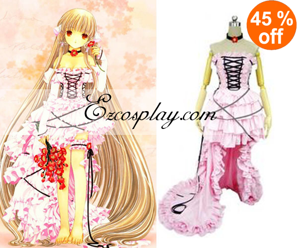 ITL Manufacturing Chobits Chii Pink Dress Lolita Cosplay Costume