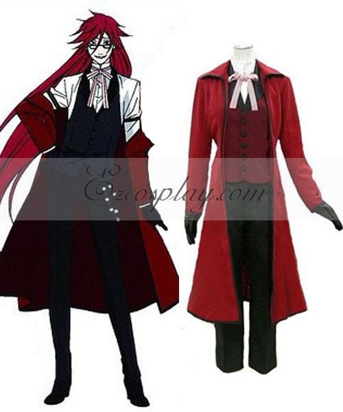 ITL Manufacturing Black Butler Grell Sutcliff (Red Butler) Cosplay Costume(Only Coat and Vest)