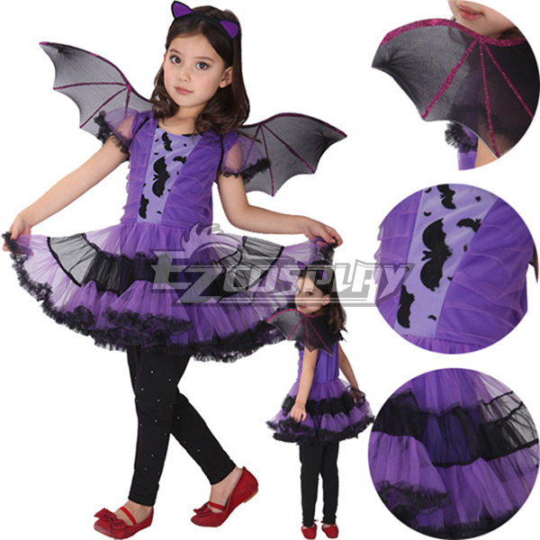 ITL Manufacturing Halloween Purple Bat Girl Cosplay Costume