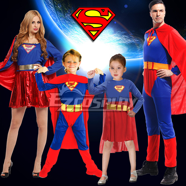 ITL Manufacturing Halloween Super Man Super Girl Super Woman Super Boy Cosplay Costume