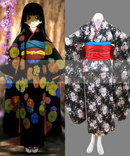 ITL Manufacturing Hell Girl Enma Ai Kimono Cosplay Costume