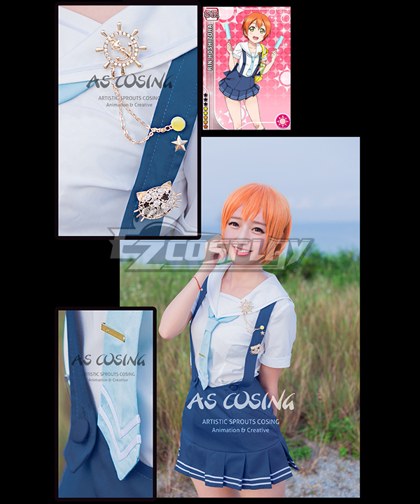 ITL Manufacturing Love Live! LoveLive! School Idol Festival Navy Marine Hoshizora Rin Unawakened Sailor Cosplay Costume - Deluxe Version