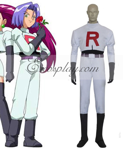 ITL Manufacturing Pokemon Pocket Monster Team Rocket James Cosplay Costume (Only top and gloves)