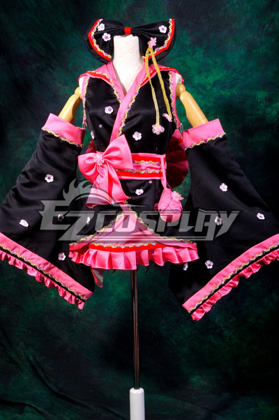 ITL Manufacturing Ruler Vocaloid Miku Sakura Kimono Lolita Cosplay Costume
