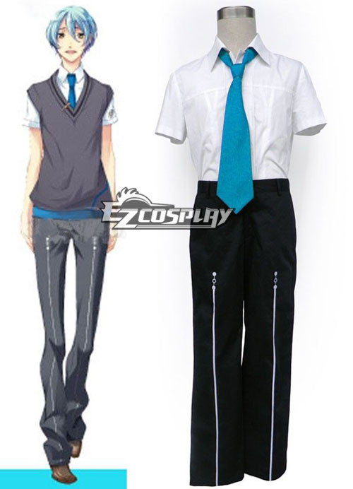 ITL Manufacturing Starry Sky Seigatsu Academy School Male Summer Uniform 3rd Blue Tie Cosplay Costume