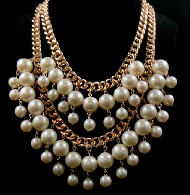 ITL Manufacturing 2 Broke Girls Caroline Cosplay White Pearl Necklace