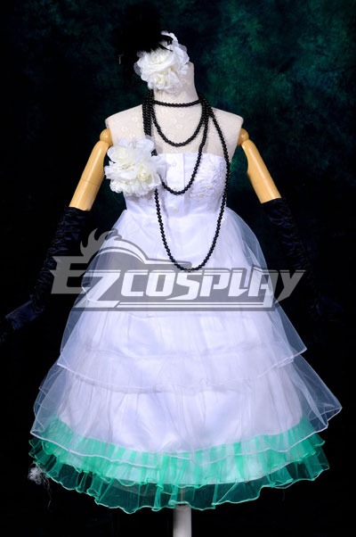 ITL Manufacturing Vocaloid Miku Small White Dress Loita Cosplay Costume-Y290