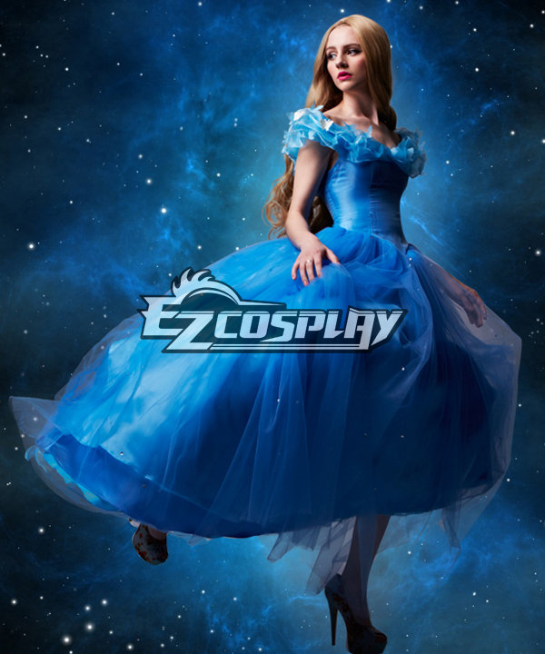 ITL Manufacturing Cinderella 2015 Film Princess Cinderella Ella Party Dress Cosplay Costume